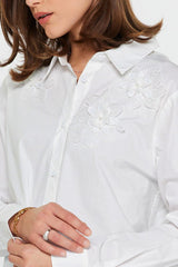Floral Appliqué Button-Down Shirt (2 Color Ways)