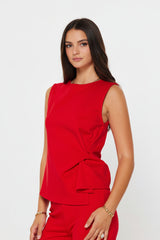 Twist Detail Ponte Sleeveless Top (2 Color Ways)