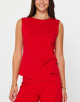 Twist Detail Ponte Sleeveless Top (2 Color Ways)