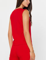 Twist Detail Ponte Sleeveless Top (2 Color Ways)