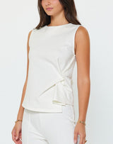 Twist Detail Ponte Sleeveless Top (2 Color Ways)