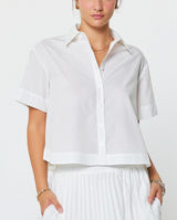 Cropped Pleated Back Shirt (2 Color Ways)