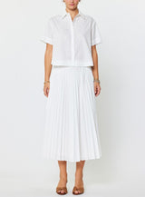 Cropped Pleated Back Shirt (2 Color Ways)