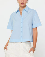 Cropped Pleated Back Shirt (2 Color Ways)