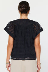 Gingham Check Short Sleeve Blouse (2 Color Ways)