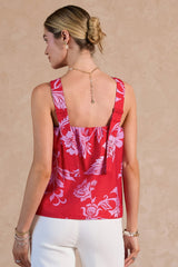 Floral Twist-Neck Halter Top