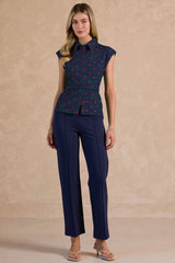 Polka Dot Belted Peplum Blouse