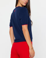 Contrast Edge Detail Short Sleeve Sweater
