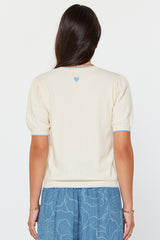 Contrast Edge Detail Short Sleeve Sweater