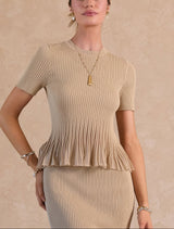 Grace Ribbed Peplum Top