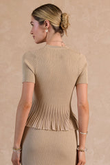 Grace Ribbed Peplum Top