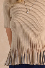 Grace Ribbed Peplum Top