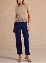 Grace Ribbed Peplum Top