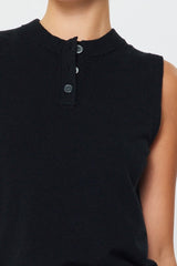 Sleeveless Henley Knit Vest