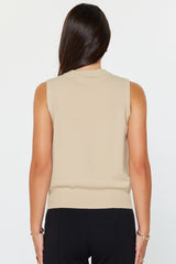 Sleeveless Henley Knit Vest