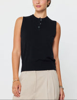 Sleeveless Henley Knit Vest