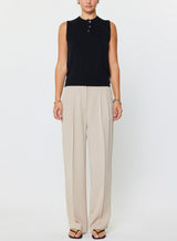 Sleeveless Henley Knit Vest