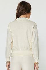 Cotton Cashmere Twist Front Layered Sweater