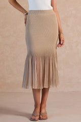 Grace Ribbed Flared Midi Skirt