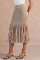 Grace Ribbed Flared Midi Skirt