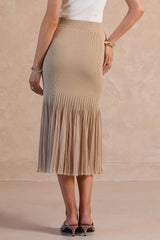 Grace Ribbed Flared Midi Skirt