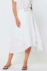 Asymmetric Hem Midi Skirt (2 Color Ways)