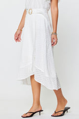 Asymmetric Hem Midi Skirt (2 Color Ways)