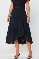 Asymmetric Hem Midi Skirt (2 Color Ways)