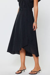 Asymmetric Hem Midi Skirt (2 Color Ways)