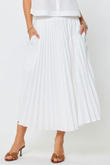 Lightweight Pleated Midi Skirt (2 Color Ways)