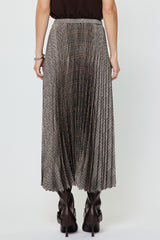 Chic Plaid Pleated Midi Skirt