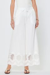 High-Rise Embroidered Wide Leg Pants