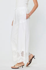 High-Rise Embroidered Wide Leg Pants