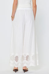 High-Rise Embroidered Wide Leg Pants