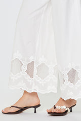 High-Rise Embroidered Wide Leg Pants