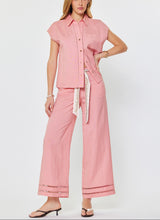 High-Rise Wide Leg Pants with Scarf Belt