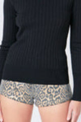 Lurex Buttoned Long Sleeve Top