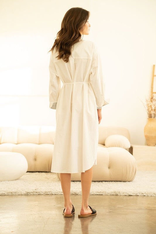 shirt type midi dress Shirt-Style Midi Dress – v o g l i o