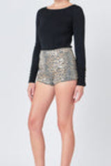 Lurex Buttoned Long Sleeve Top