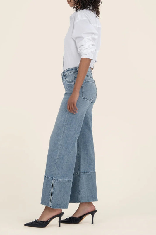 Goldie Mid Rise Medium Wash Super Flare