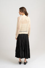 Black Crinkle Maxi Skirt