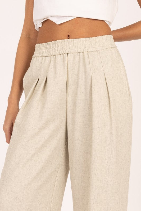 Pleated Wide-Leg Pants