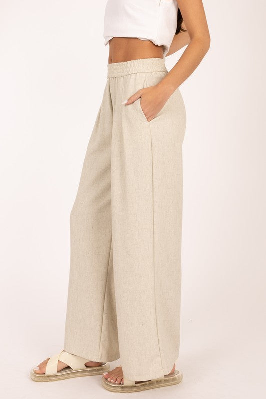 Pleated Wide-Leg Pants