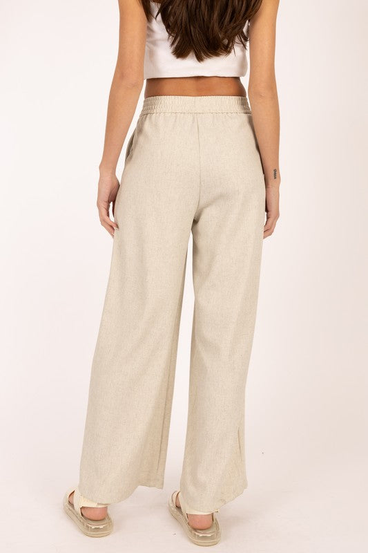 Pleated Wide-Leg Pants