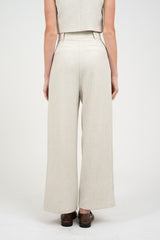 EFR Pleat W/ Side-Detailed Wide-Leg Pants