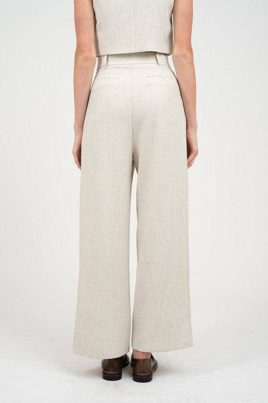 EFR Pleat W/ Side-Detailed Wide-Leg Pants