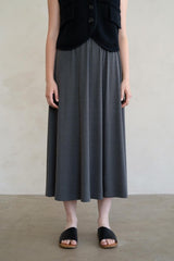Charcoal Jersey Midi Skirt