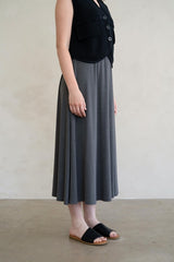 Charcoal Jersey Midi Skirt