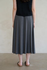 Charcoal Jersey Midi Skirt