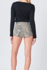 Lurex Buttoned Long Sleeve Top